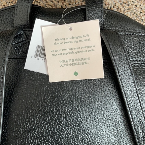 SOLD - Kate Spade Backpack, Black Leather, Laptop Section - Picture 5 of 5